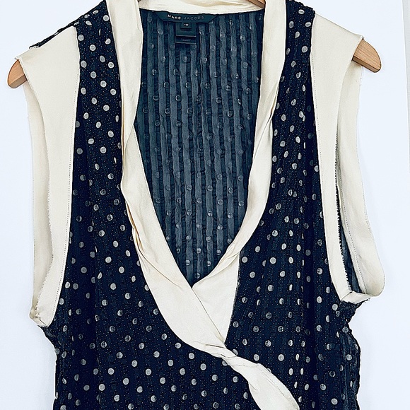 Marc Jacobs Silk Polka Dot Sleeveless Blouse - Picture 1 of 12